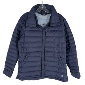 Mountain Hardwear Down Puffer Jacket Womens Size XL Navy Blue Coat 650 Fill
